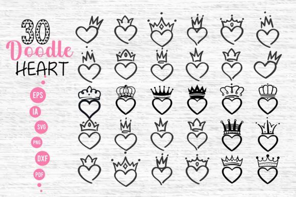 30 Doodle Heart SVG, Sketch Heart SVG: Your Ultimate Design Toolkit