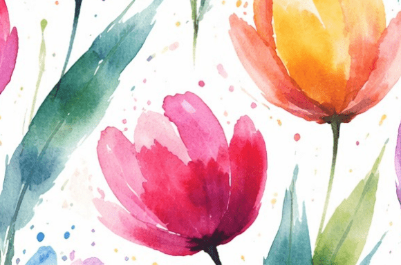 Colorful Watercolor Tulip Pattern: A Designer's Guide