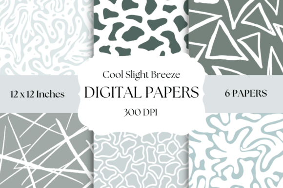 Cool Slight Breeze Digital Papers: A Palette of Calm