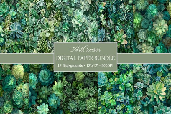 Emerald & Sage Succulents Digital Papers: A Designer's Guide