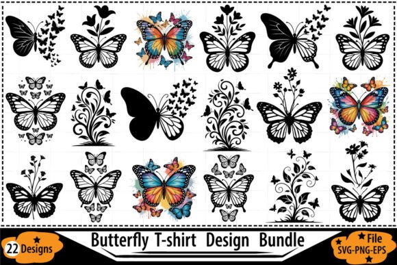 Floral Butterfly SVG PNG EPS: 22 Designs for Every Creative Project
