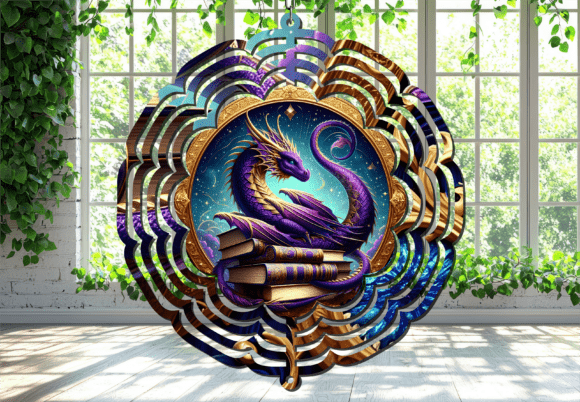 Purple Magic Dragon Galaxy Wind Spinner