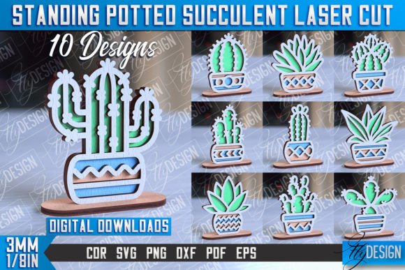 Standing Potted Succulent: Your CNC File for Modern Decor