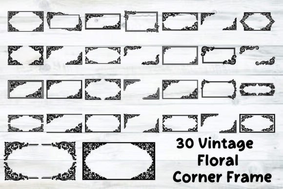 Vintage Floral Corner: Timeless Ornamental Borders