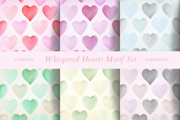 Whispered Hearts Motif Set: Soft Textures for Modern Design