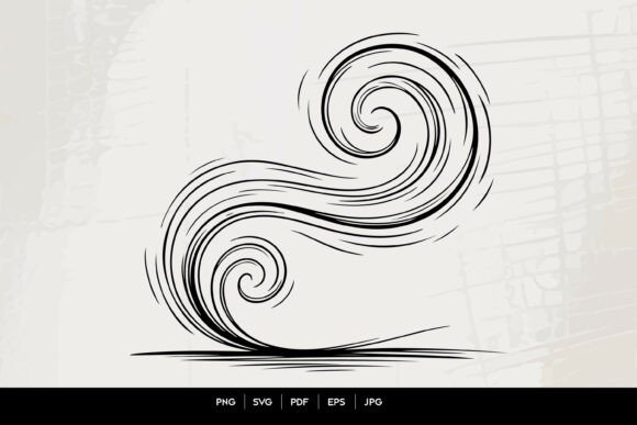Wind Swirl Line Art: The Dynamic Vector for Modern Design